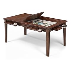 Coperat Solid Wood Board Game Table for 4-6 Players,Dining/Gaming Table w/ 54"x31" Big Gaming Space and Removable Top,Inclu…
