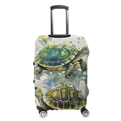 Two Turtles Watercolor Splash Printed Luggage Cover Protector, Fits 18-32 Inch Luggage4