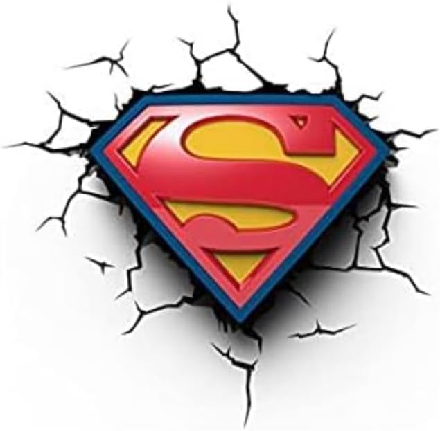 eurobric 2000 – Lampe murale 3D Deco Light Superman – Superman Logo – 8414834142928