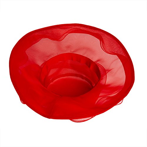Women's Kentucky Derby Hat,Summer Fascinator Flowers Wide Brim Organza Church British Tea Party Wedding Dress Cap,Red
