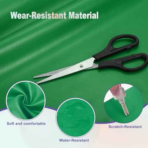 QUARKZMAN PU Kunstlederstoff Nappa-Optik 0,4 Yards Länge 54x14x0,04 Weiches Synthetisches Leder Material Blätter 1mm Dick Für Taschen DIY Bastelarbeiten Grün
