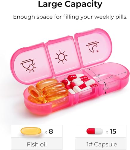 Image of Weekly Medicine Organizer Box 03 Times a Day, Tablets Container Case Travel Pill Box For 07 days | Multicolor | 01 Pcs