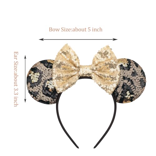 Image of DRESHOW Mouse Ears Bow Headbands Glitter Party Decoration Cosplay Costume for Women