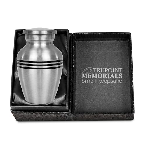 Grace and Mercy Urne für die Asche, Zinn und Silberfarben, mit Samtbeutel oder Etui