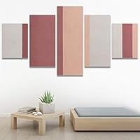 SIGNWIN 5 Panel Canvas Wall Art Modern Art Abstract Closeup Colorful Cool Geometric Minimalist Mixed Media Multicolor Patterns for Home Decorations Ready to Hang - 60