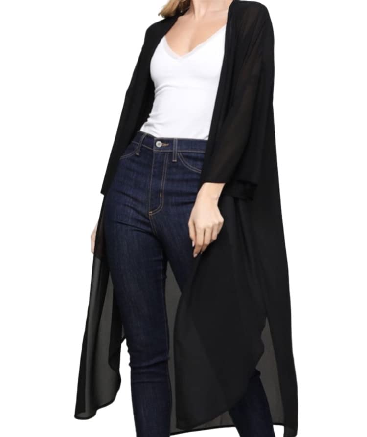 mrugneni Long Georgette Free Size Shrugs/Kimono -DN- 523-48 inches length-picture-43