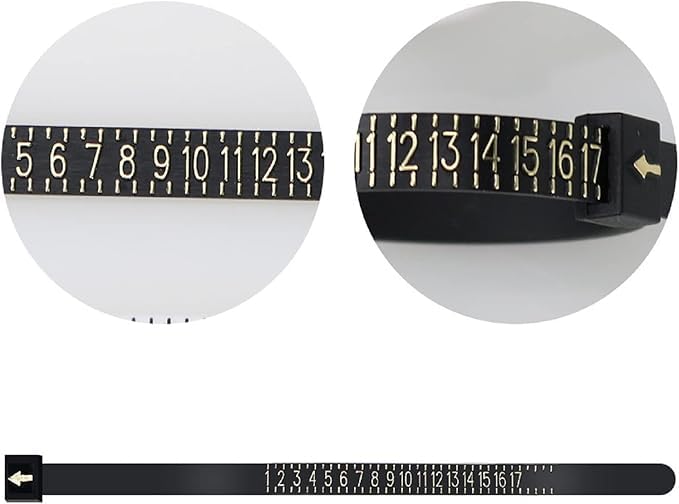 DIAMOND DOMAIN Ring Size Measuring Tool, Finger Size Measuring Tool, 3-12 US Ring Size, Black Color, Reusable