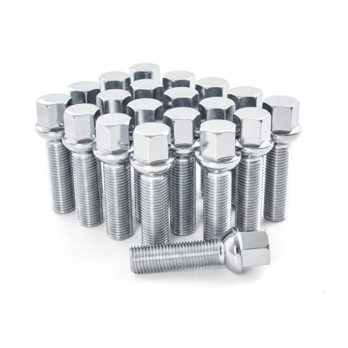 Image of 10 Pack 14X1.5 Ball Seat 17mm Hex Extend Wheel Lug Bolts with 50mm Shank, Chrome