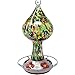 Grateful Gnome Hummingbird Feeder - Hand Blown Glass - Red Speckled Mushroom - 26 Fluid Ounces
