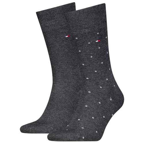 Tommy Hilfiger 8719965009202 TH - Calzini da uomo 2P DOT, grigio, 39-42
