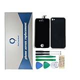 iPhone 4 LCD Screen and Digitizer Assembly with iPhone 4 Verizon Rear Panel Replacement,Home Button Cover for Apple iPhone 4 4G (CDMA Sprint/Verizon Model A1349)-Black