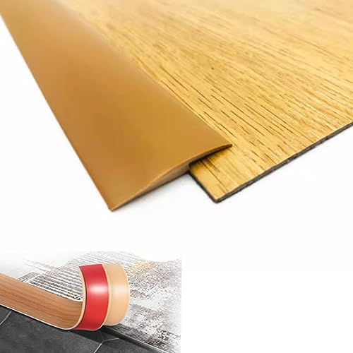 NILZA Perfil De Transición Autoadhesiva, Tira De Transición De Pisos De Baldosas Perfil PVC, Tira De Umbral para Puerta De Baño, 2m 3m Perfil De Unión De Baldosas (Color : Brown, Size : H4mm/L100cm