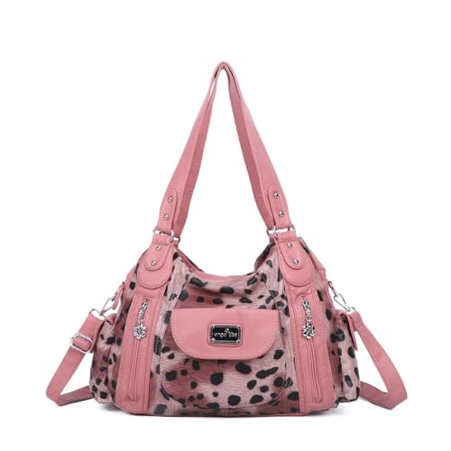 Image of Angel Kiss Purses for Women, Large Shoulder Bag Hobo Tote Purse Mutipocket Faux Leather Satchel Hobo Purse