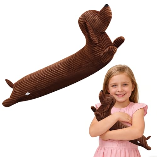 RNPKZ Peluche de perro salchicha, 50 cm, cojín largo de peluche para niños y adultos
