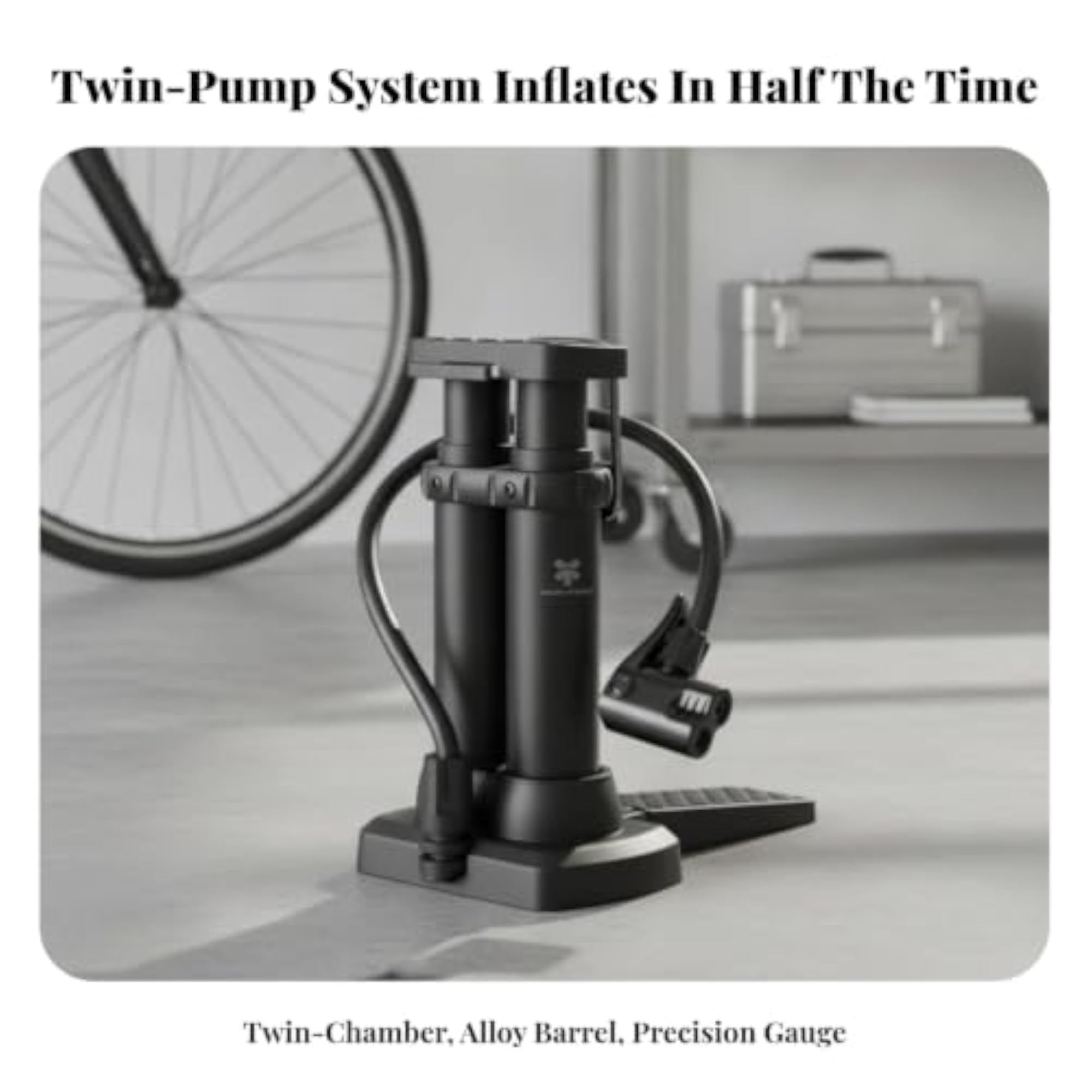 Portable Foot-Operated Compact Foot Pump with Gauge