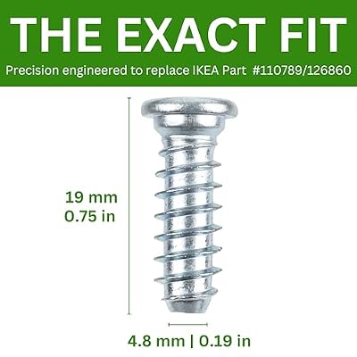 Spare Hardware Parts Bed Frame Screw (Replacement for IKEA Part #110789/126860) (Pack of 10)