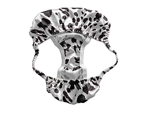 Satini Women's Leopard Print Tanga Bikini Briefs Satin Panties (White, L) #TOP5