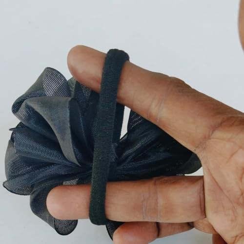 Image of Readymade Ribbon for School Girls - Soft Satin Bow Hair Accessory - Easy to Wear, Stylish & Neat Look - Ideal for School Uniforms bow in girls & Daily Use - Pack of 8 /School Ribbon in Kids / Black (black, More Coverage)