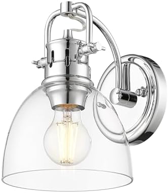 Duncan 1-Light Bath Vanity in Chrome with Clear Glass