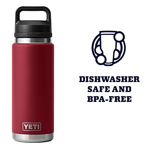 Image of YETI Rambler 26 oz Bottle, Vacuum Insulated, Stainless Steel with Chug Cap, Harvest Red