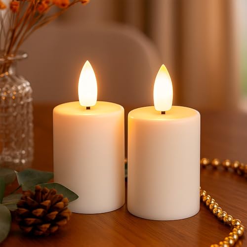 Ideen mit Herz LED-Kerzen mit Echtwachsbeschichtung | 2 Stück |...