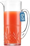 Godinger Pitcher, Acrylic Water Pitcher with Handle, Water Jug, Shatterproof and BPA Free - Dublin Collection, 1.7L