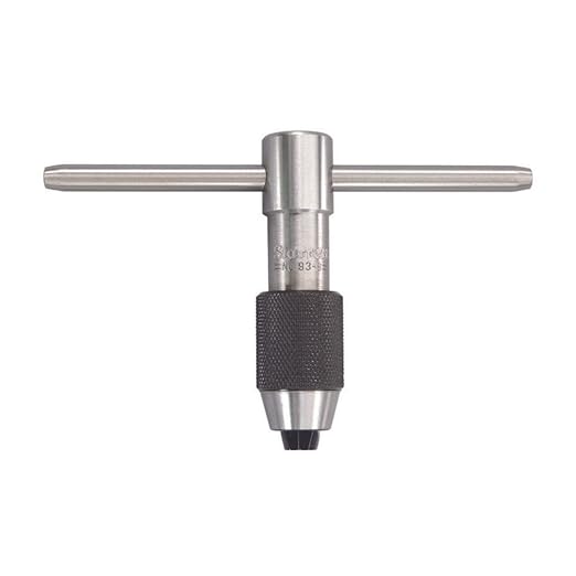 Starrett T-Handle Tap Wrench - Ideal for Holding Taps, Drills, Reamers and Small Tools - 7/32-7/16" Capacity Tap Size, 2-1/2" Body Length, 5/32-1/4" Square Shank - 93B