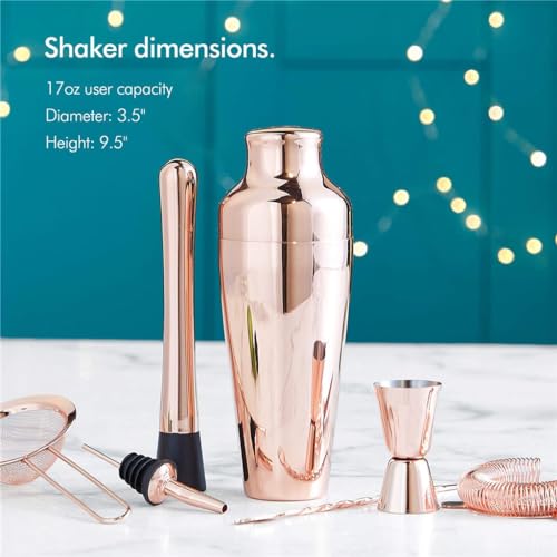 Coctelera acero inoxidable Nordic set 8 piezas rosa gold miniatura 4