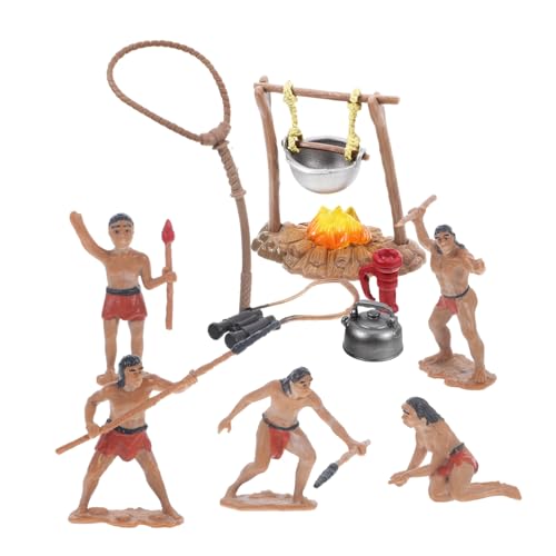 QUMIIRITY Juego De Juguetes De Camping De Simulación Mini Figuras De Primitivos para Niños, Tamaño Pequeño, Material Plástico, Decoración De Jardín, Accesorio para Exteriores, Set De 10 Piezas