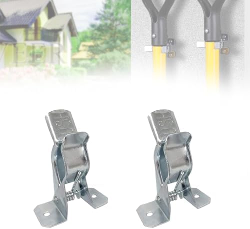 2 Pack Broom Holder Heavy Duty Rust Resistant Metal Wall Mounted Space Saving Garage Utility Tool Hanger Organizer for Brooms Mops Garden Tools Cleaning Supplies with Easy Installation image 2