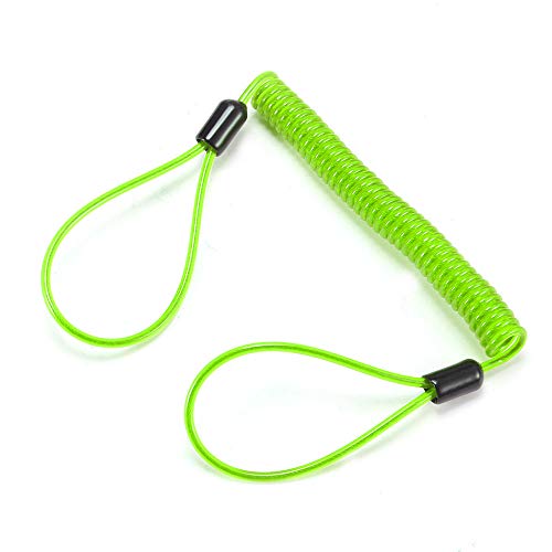Vvciic 1.5m Alarme Disque Sécurité Ressort Ressort Rappel Bobine Câble Anti-vol Corde pour Moto Vélo (vert) Cover