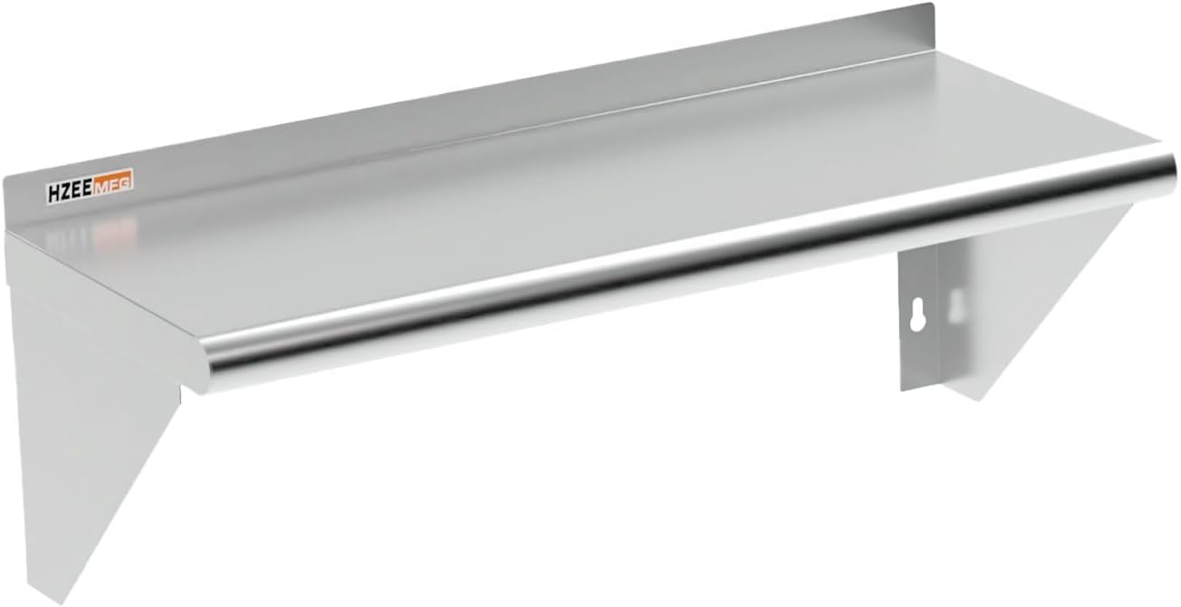 Stainless Steel Wall Mounted Shelf 12 x 30 inch Heavy Duty 250 lb Metal Shelf, Commercial Food Service Storage Rack Shelves for Kitchen, Restaurant, Laundry Room and Home Stainless Steel Wall Mounted Shelf 12 x 30 inch Heavy Duty 250 lb Metal Shelf, Commercial Food Service Storage Rack Shelves for Kitchen, Restaurant, Laundry Room and Home