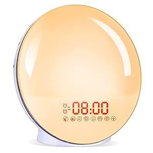 Wake Up luce sveglia – Cadrim Radiosveglia al tramonto con doppia sveglia, 7 suoni naturali & radio FM & funzione Snooze per adulti e bambini