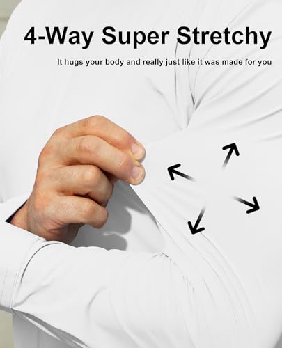 DEMEANOR Stretch Mens Dress Shirts Long Sleeve Slim Fit Dress Shirts for Men Button Down Dress Shirts Wrinkle Free2