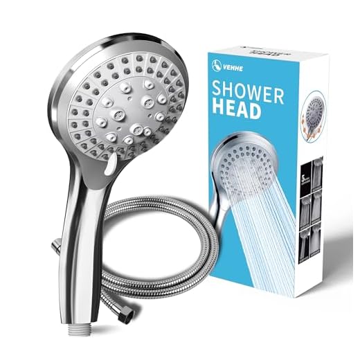 VEHHE soffione doccia con 1.5m Tubo, 5 Modi Funzione soffione doccia alta pressione, Risparmio Idrico, Soffione Per Doccia Universale Dimensione Collegare, doccia soffione con tubo doccia