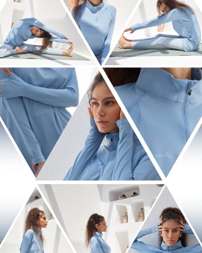 Sorbet Womens Long Sleeve Tops - Lightweight Women's UPF 50+ SPF Shirts for Women Long Sleeve-Athletic 1/4 Zip Pullover Women3