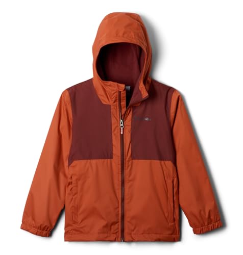 Columbia Youth Boys Rainy Trails II Fleece Lined Jacket, Tuscan/Spice Slub, XX-Small