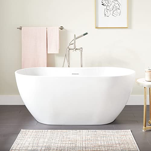 Signature Hardware 948247-67-Nodrain Hibiscus 67" Acrylic Soaking Freestanding Tub With Pre-Drilled Overflow #TOP10