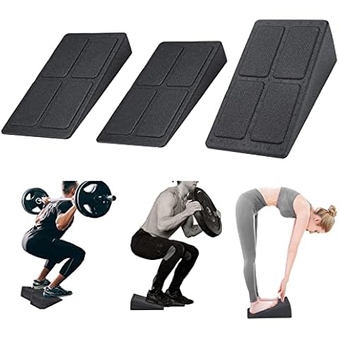 Squat Wedge Block Adjustable Non-Slip Squat Ramp Slant Board Calf Stretcher, Heavy Duty 3pcs Foam Foot Ankle Knee Stretcher Leg Extender, Incline Board Platform For Heel Elevated Squat and Calf Raise Cover