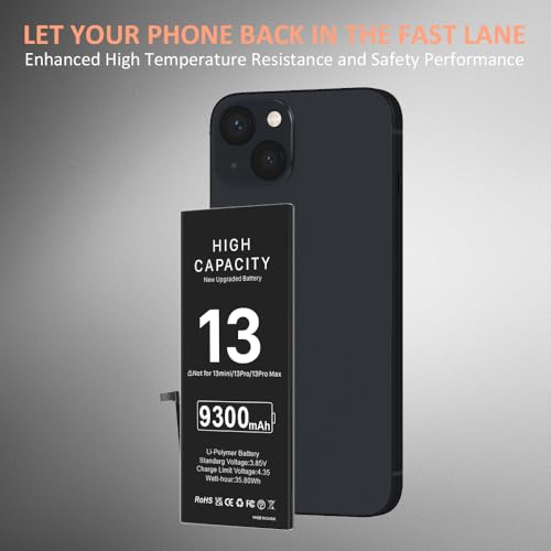 Batterie pour iPhone 13 remplacement haute capacité compatible modèles A2633 A2631