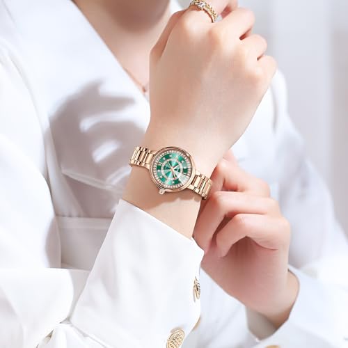 Image of NIBOSI Women Watches Analog Quartz Stainless Steel Band Rose Gold Luxury Elegant Diamond Watch for Ladies Stylish Waterproof Wrist Watch