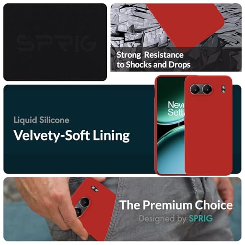 Image of SPRIG Compatible with OnePlus Nord 4 Premium SilkTone Back Cover Drop Tested Shock Proof Mobile Case for Men, Women, Boys and Girls with Camera Protection (Red)