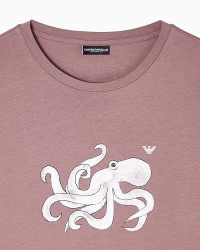 Herren T-Shirt mit Rundhalsausschnitt mit Tiermotiv, Violett, Größe S – Ansicht 4