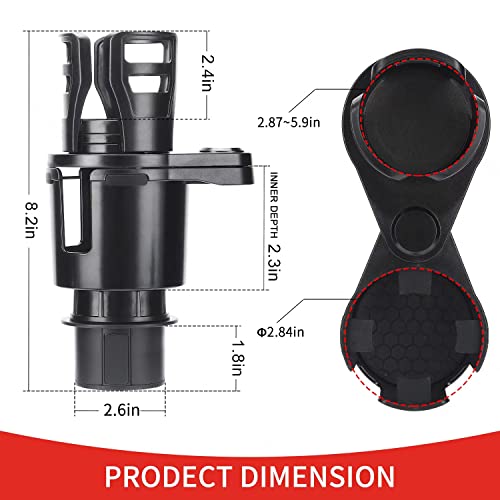 Humview Cup Holder Expander For Car 2 In 1 Multifunctional Car Cup Holder Extender Adapter With Adjustable Base Compatible With Hydro Flask, Yeti, Nalgene, 32/40 Oz Large Bottles Drinks Mugs #TOP5