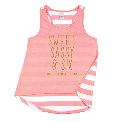Bump and Beyond Designs Girl 6th Birthday Outfit Six Year Old Birthday Girl Tank Top