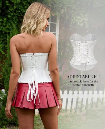 SZIVYSHI 14-Bone Overbust Corset Top - White - Medium — view 7