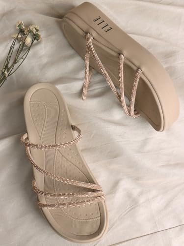 Image of ELLE Women's Comfortable Multi-Strap Platform Heel Sandals
