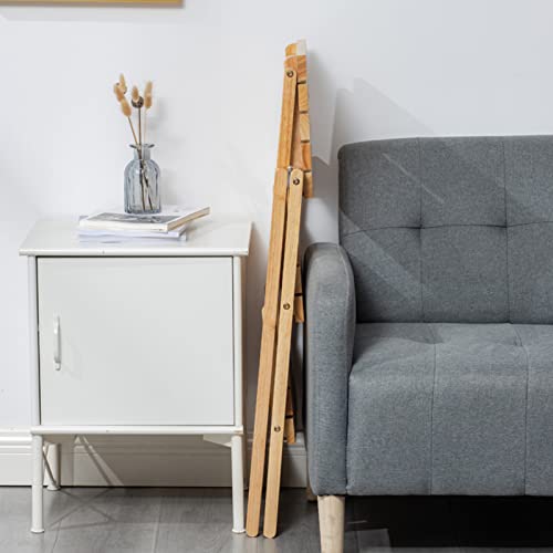 2 escabeaux pliables en bois de qualité avec marches côtelées de sécurité - 6