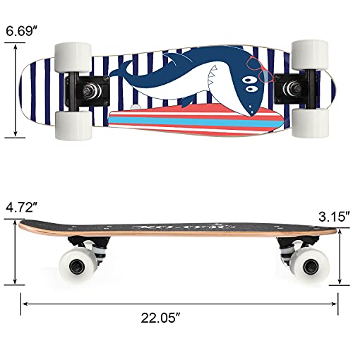 Image of KO-ON Skateboard Complete Skateboards 22 Inch Mini Cruiser Skateboards for Beginners Kids Boys and Girls