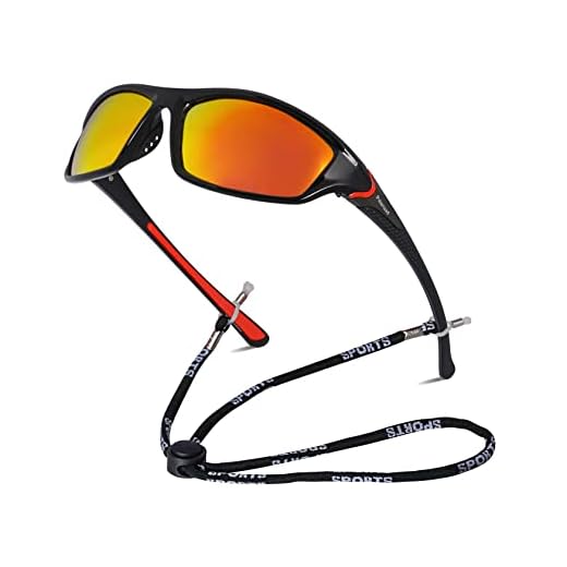 besbomig Polarizadas Gafas de Ciclismo Hombre Mujer Gafas de Sol Deportivas Protección UV400 Ligeras, Gafas de Sol de Moda Casuales con Correa de Cuerda, para Esquiar, Conducir, Correr, Pescar, Golf